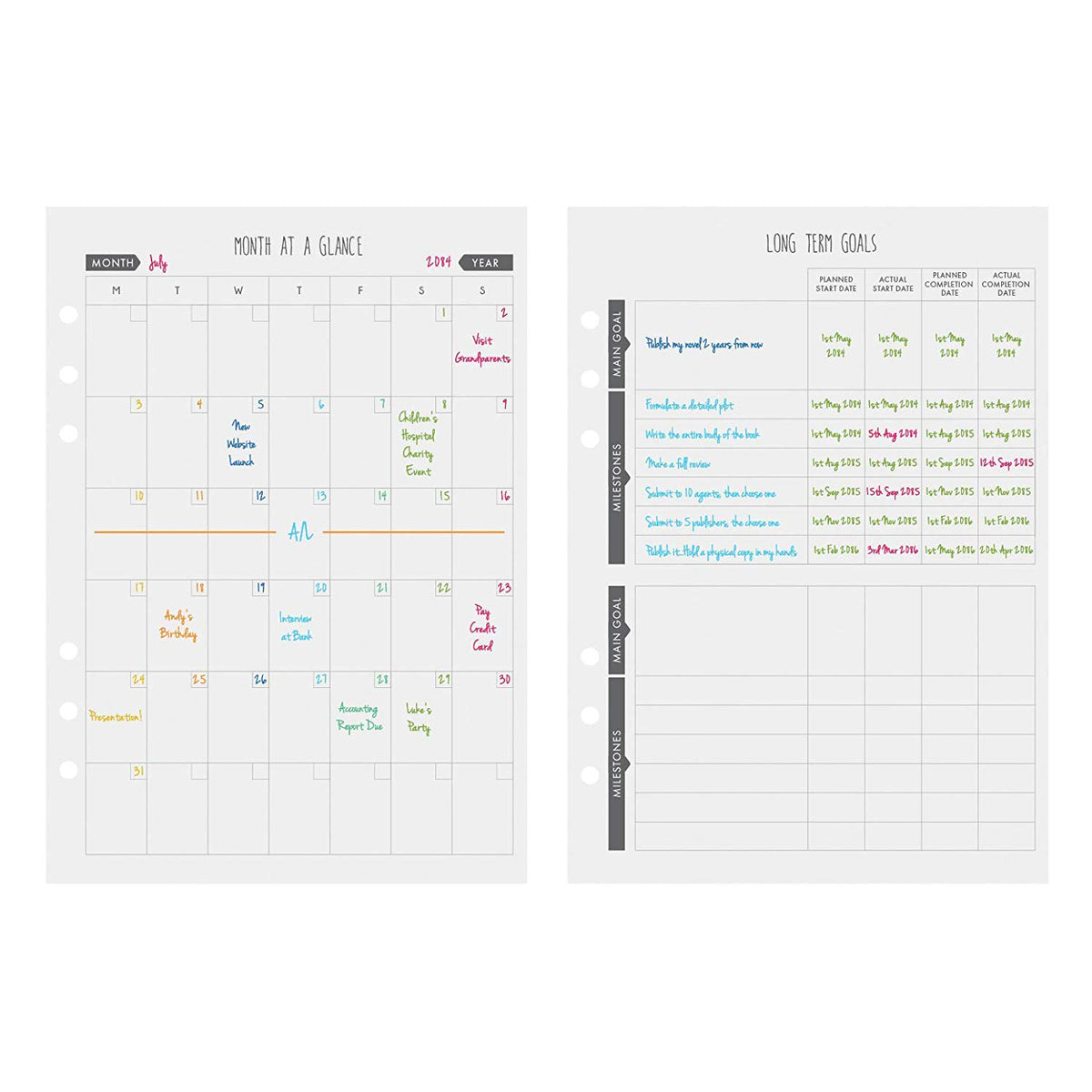  LUX PRO A5 - Daily Planner & appointment diary 2024 -  Gratitude journal, wellness journal & Undated weekly planners and  organisers - Desk journals for women & men - LUX